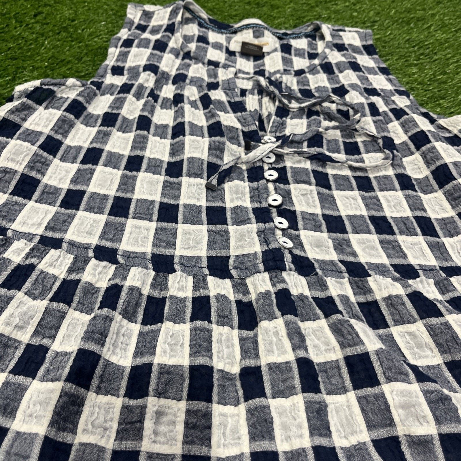 Anthropologie Anthropologie Pilcro Gingham Blue White Check Top Tunic Size S / US 4 / IT 40 - 3 Thumbnail