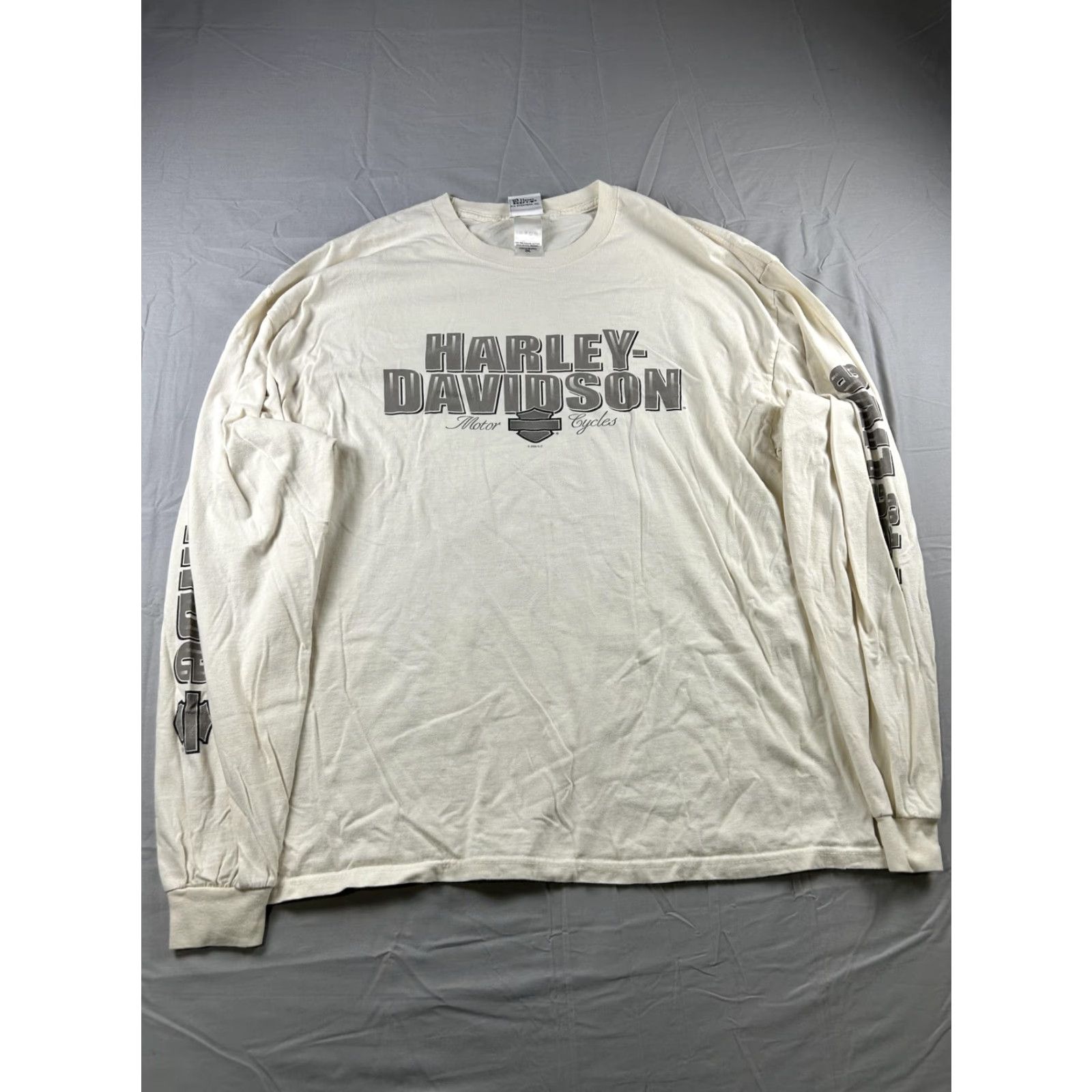 Harley Davidson VINTAGE Harley-Davidson Shirt Mens 2XL Thunder Eagle Long Sleeve Hit Montana White Off-White Crew Neck Graphic Print USA Motorcycle Biker USA - Size US XXL / EU 58 / 5 - 2 Thumbnail