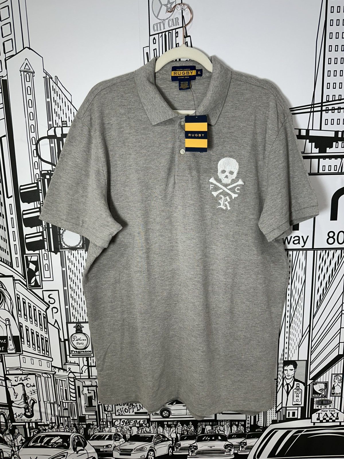 Rugby Ralph Lauren Rugby Ralph Lauren Skull & Bones R.F.C Polo Grey XL Size US XL / EU 56 / 4 - 1 Thumbnail
