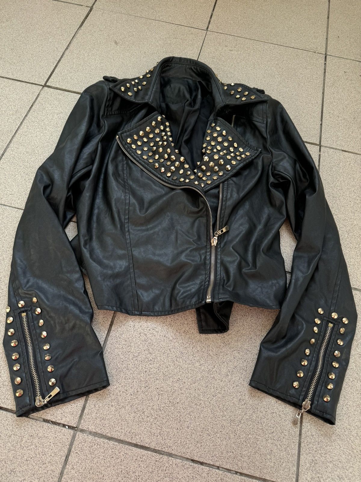 If Six Was Nine × Japanese Brand × Junya Watanabe Vintage Japanes Leather Rick Owen’s Style Rivets Jacket Size US S / EU 44-46 / 1 - 5 Thumbnail