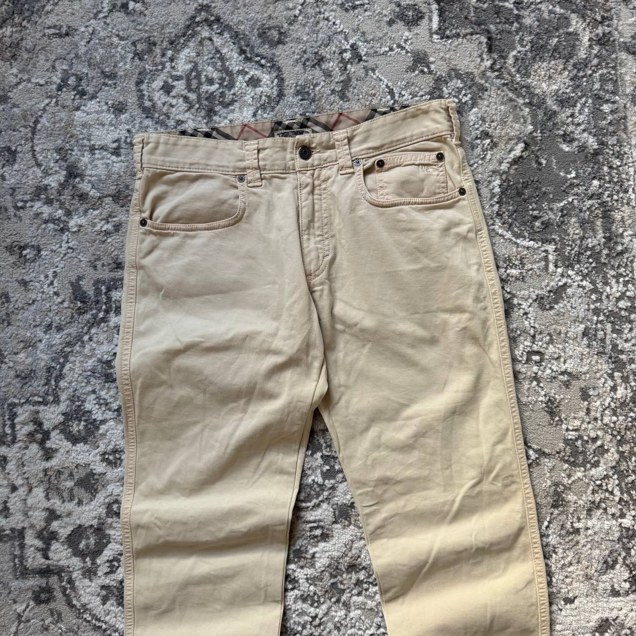 Burberry Burberry Vintage Beige Straight Glam Retro Plaid Pants Size 31" - 3 Thumbnail