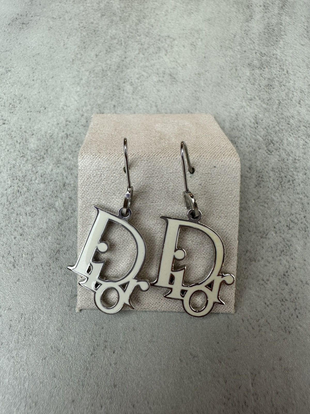 Dior Christian Dior Metal Enamel Logo Earrings Size ONE SIZE - 1 Thumbnail