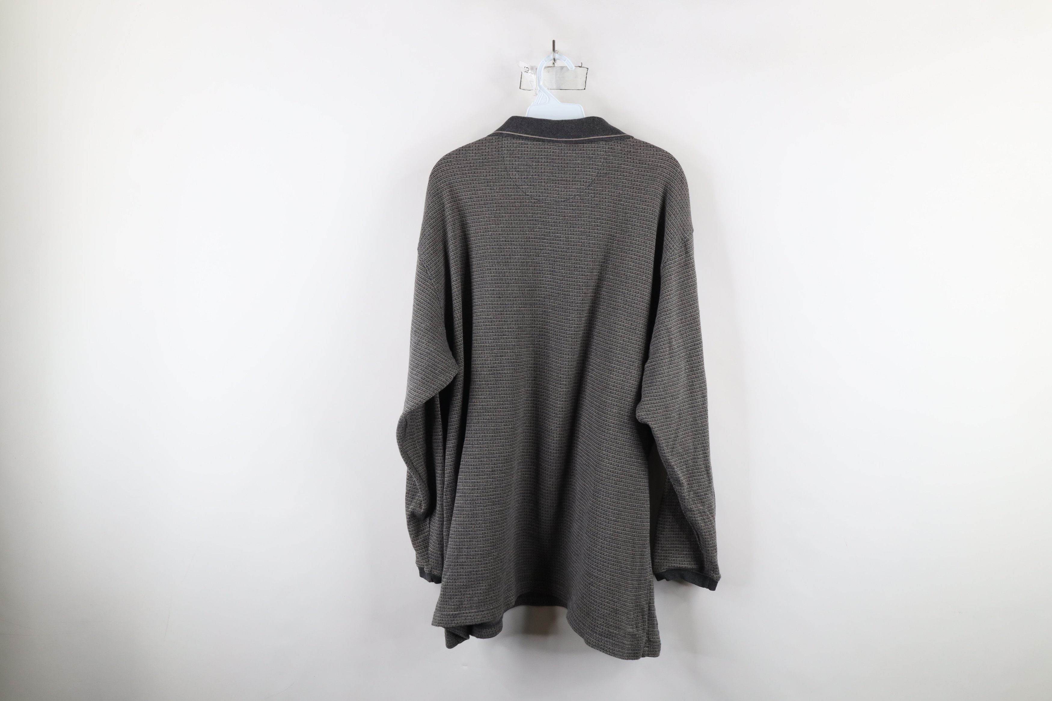 Vintage Vintage 90s Streetwear Geometric Knit Long Sleeve Polo Size US XL / EU 56 / 4 - 8 Thumbnail