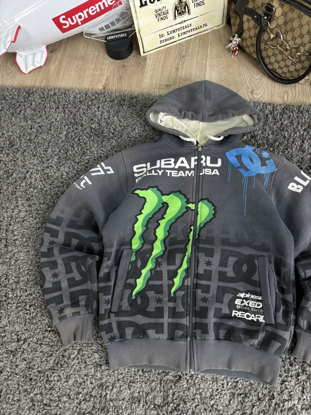 DC × Japanese Brand Vintage Boxy DC Subaru Racing Zip Hoodie Monster NASCAR Y2K Size US S / EU 44-46 / 1 - 3 Thumbnail