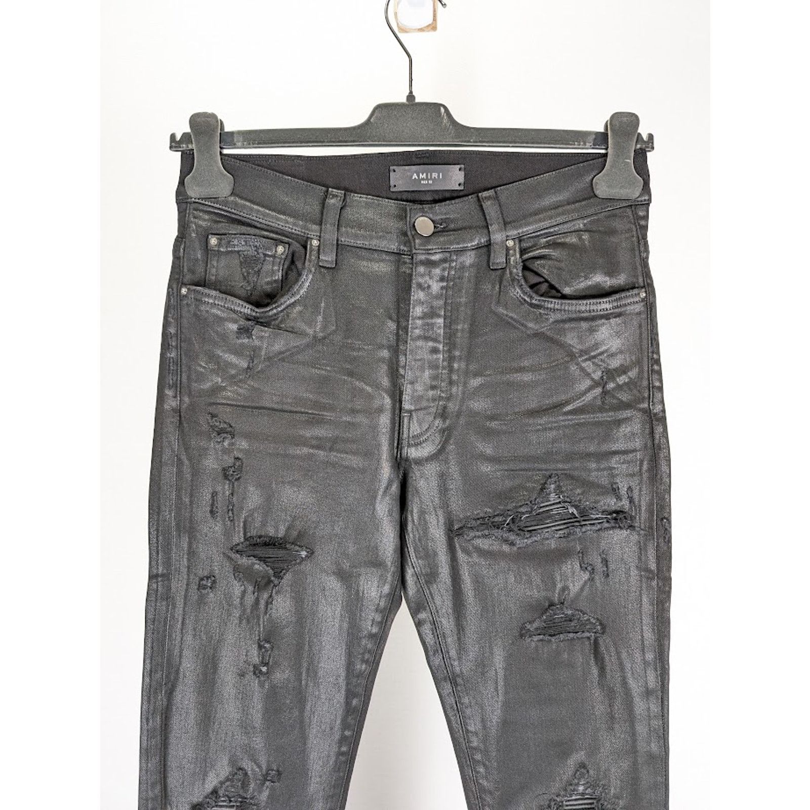 Amiri o1rshd1 Q:2 / Coated MX1 Jeans in Black Size US 33 - 3 Thumbnail