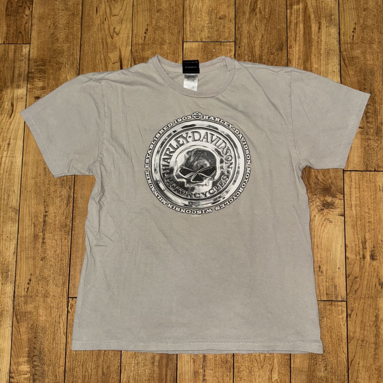 Harley Davidson × Vintage Harley Davidson T-Shirt Gray Large 21x27 Made In USA Size US L / EU 52-54 / 3 - 1 Thumbnail