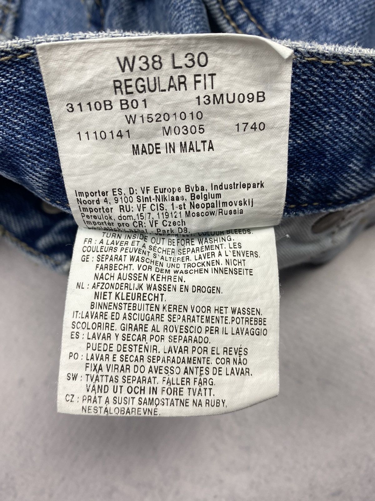 Designer × Wrangler Wrangler Washed Blue Denim Jeans Pants Size US 38 / EU 54 - 15 Thumbnail