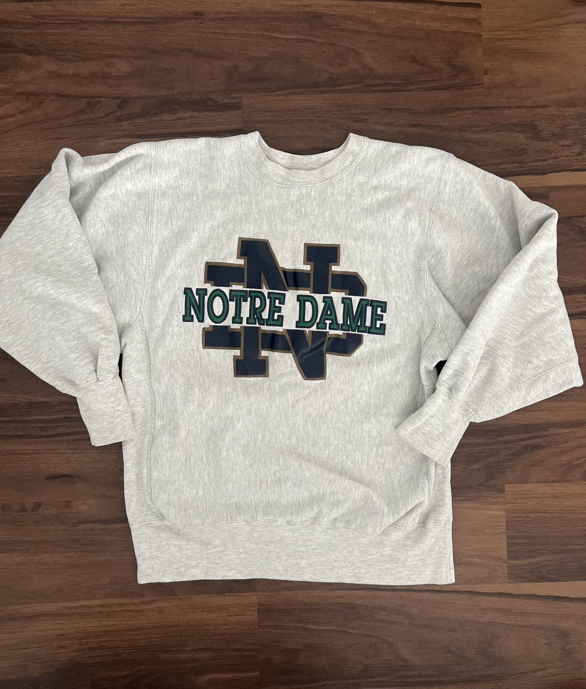 Champion Vtg 90s Notre Dame Champion Reverse Weave Crewneck Size US L / EU 52-54 / 3 - 1 Thumbnail