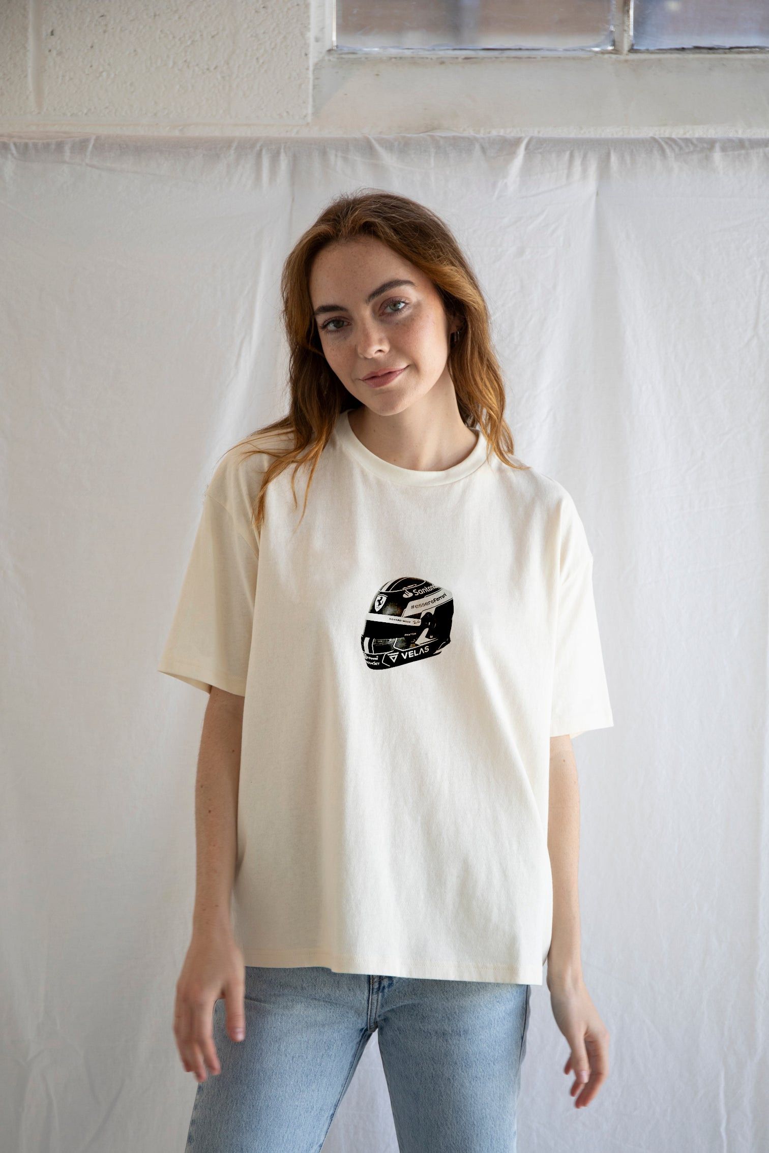 Designer × Vintage F1 Helmet Tee – Motorsport Meets Modern Aesthetic Size M / US 6-8 / IT 42-44 - 1 Thumbnail