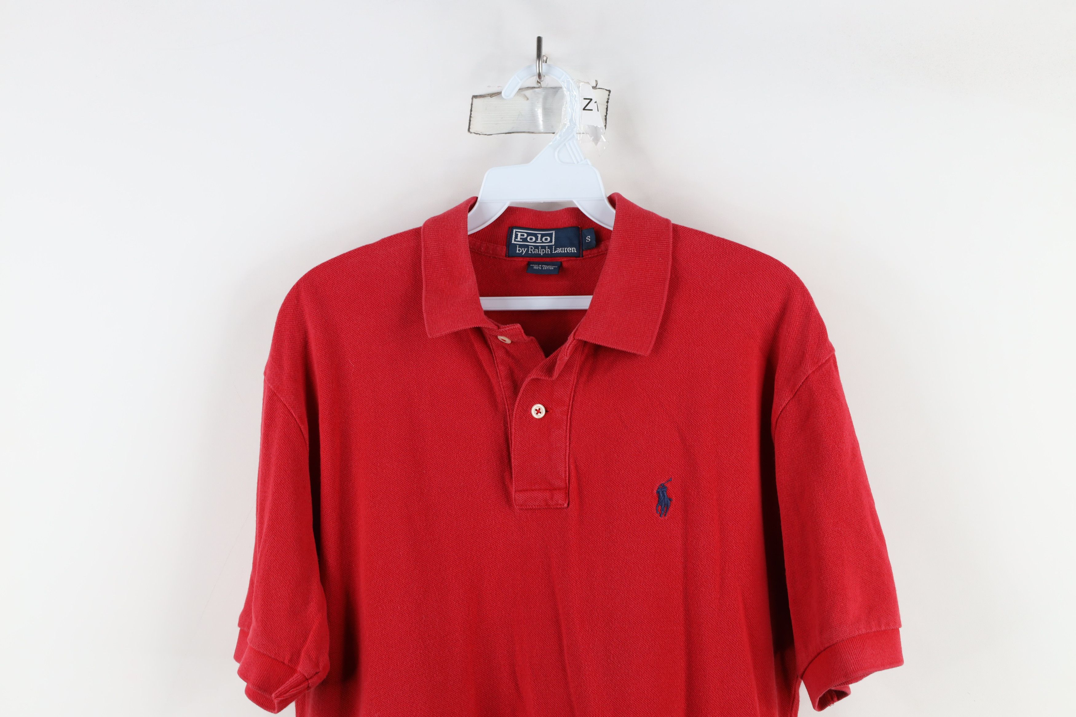 Ralph Lauren × Vintage Vintage 90s Ralph Lauren Pique Cotton Knit Polo Shirt Red Size US S / EU 44-46 / 1 - 2 Thumbnail