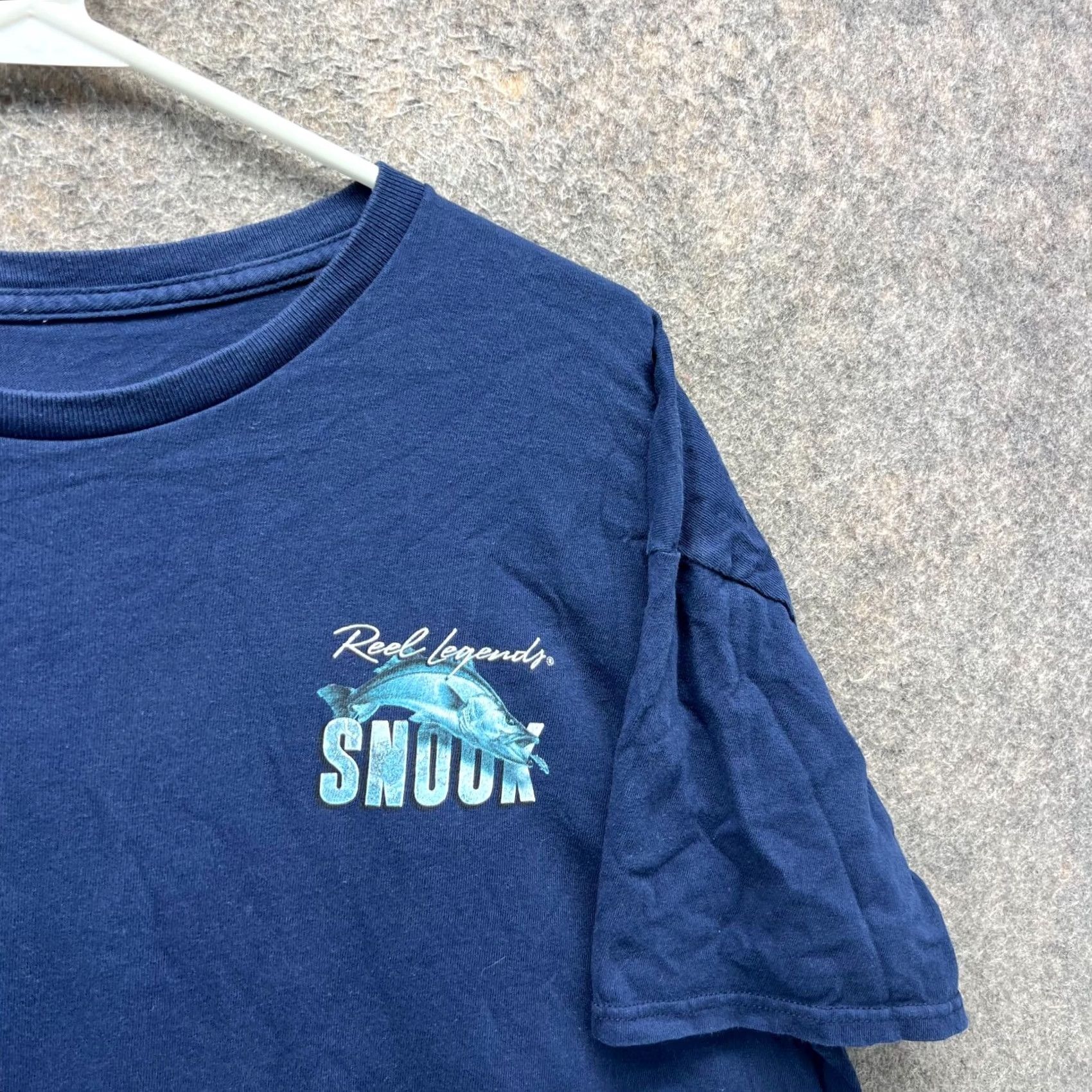 Vintage Reel Legends Shirt Mens XL Blue Navy Crewneck T-Shirt VTG - 100% Cotton, Short Sleeve, All Seasons, Logo, Fisherman Pattern, Regular Fit, Vintage Size US XL / EU 56 / 4 - 7 Thumbnail