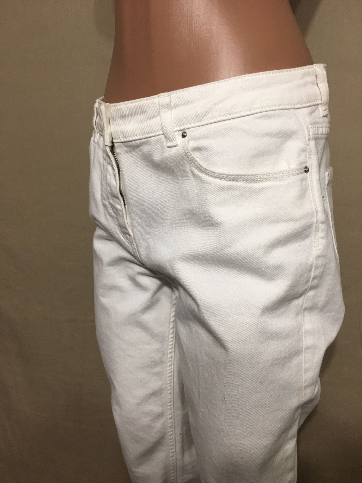 Fabiana Filippi Fabiana Filippi Slim Cut Beaded Cuff Jeans White RRP $550 Size 34" / US 12 / IT 48 - 8 Thumbnail