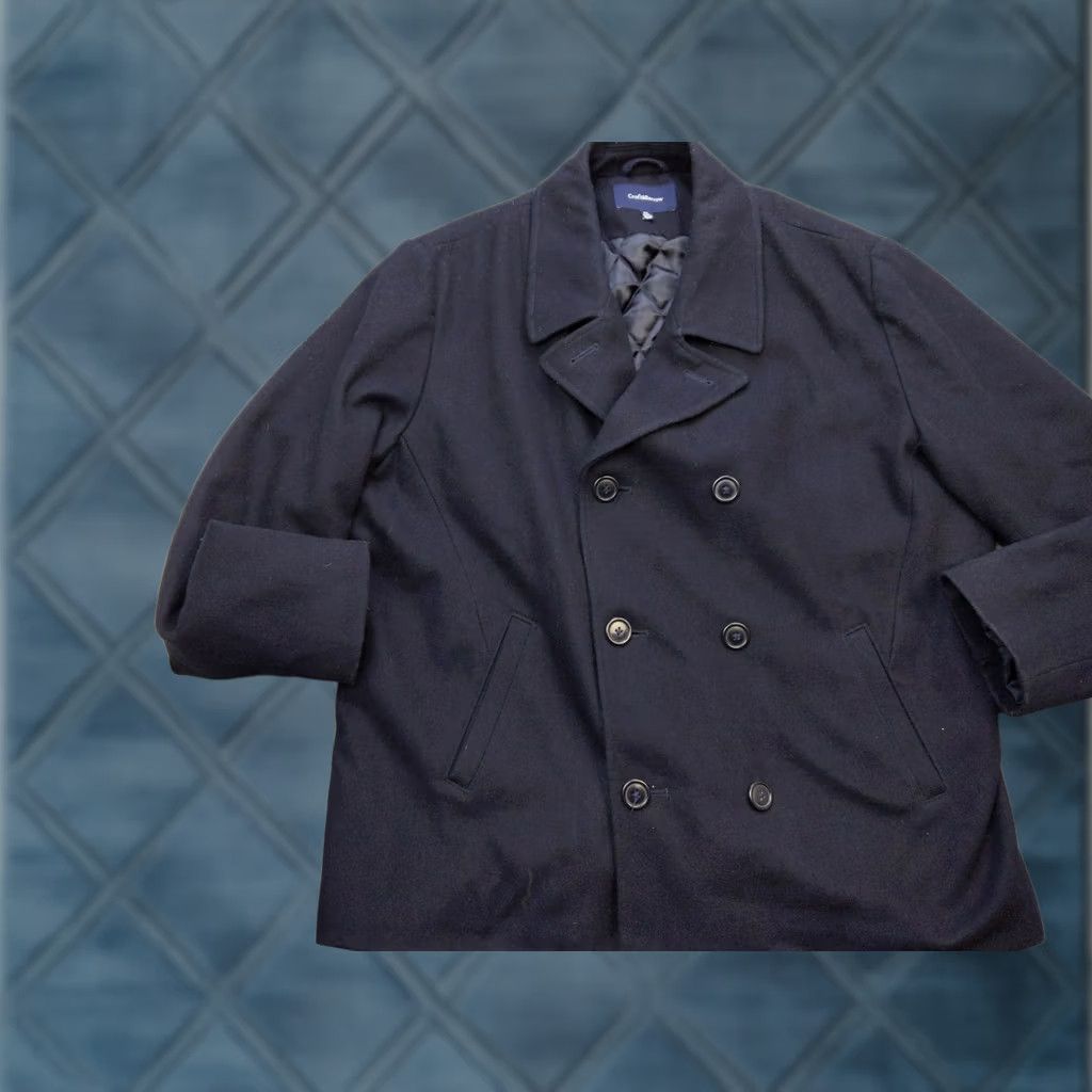 Croft & Barrow VINTAGE Croft & Barrow Coat Mens XL Navy Wool Pea Jacket Quilted Lined Winter Size US XL / EU 56 / 4 - 1 Thumbnail