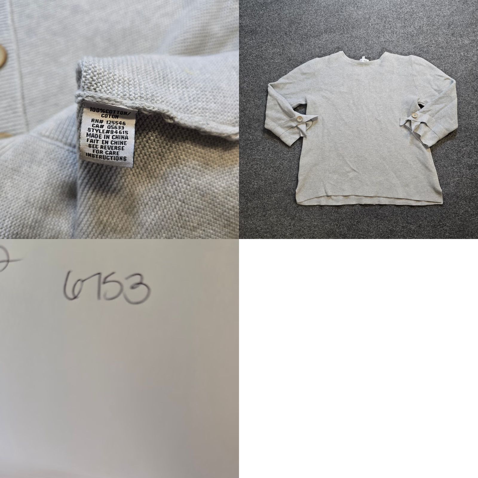 Habitat Habitat Sweat er Womens Large Gray Knit Long Sleeve Bows Lagenlook Casual Top Size L / US 10 / IT 46 - 8 Thumbnail