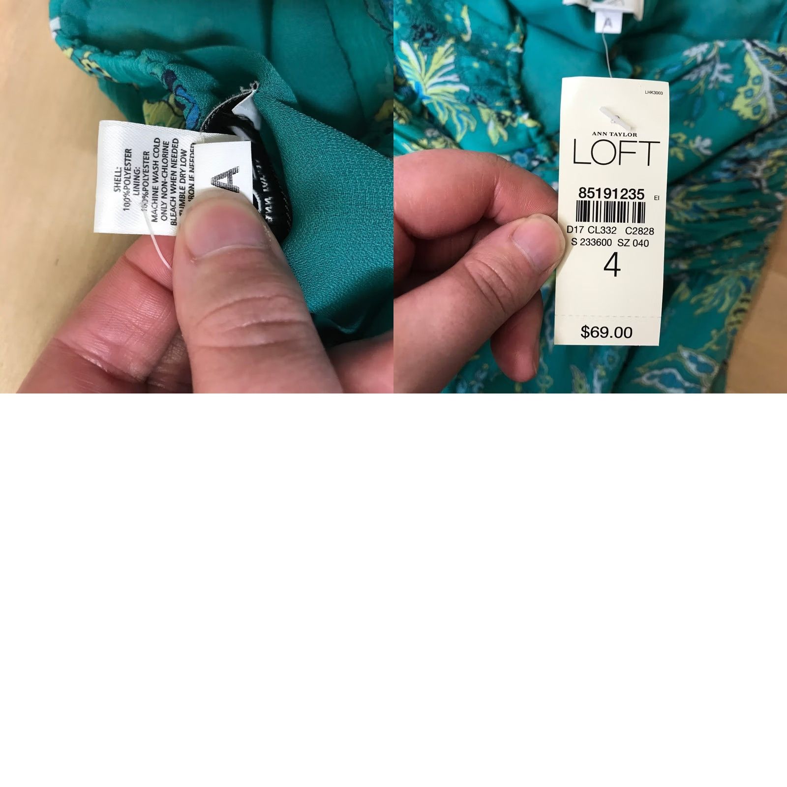 Ann Taylor LOFT Ann Taylor Midi Dress Size 4 Teal Blue Paisley Print Halter Neck Keyhole Size S / US 4 / IT 40 - 8 Thumbnail