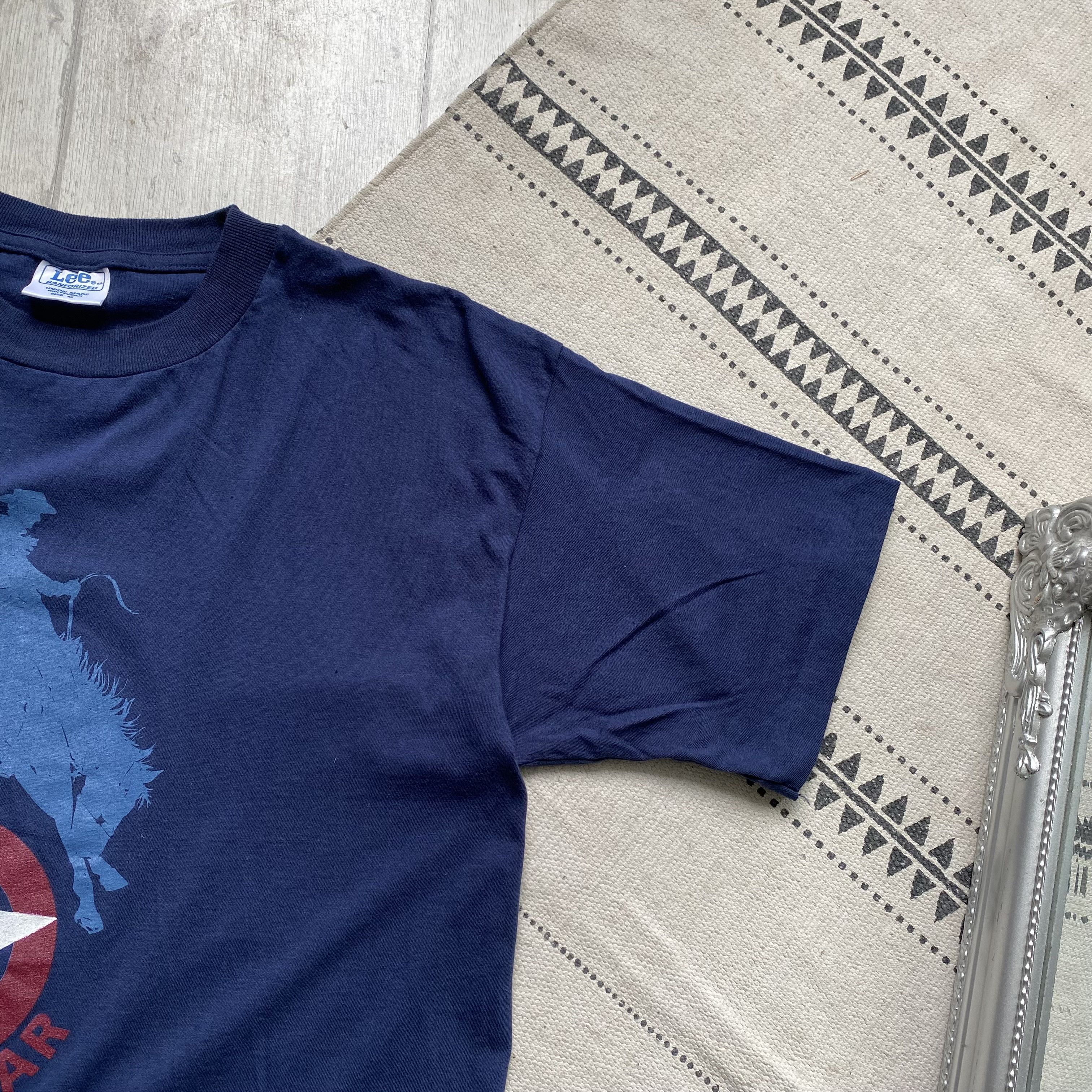 Lee 🤠 Vintage 90s Lee tee big print cowboy jeanswear t-shirt Size US M / EU 48-50 / 2 - 5 Thumbnail