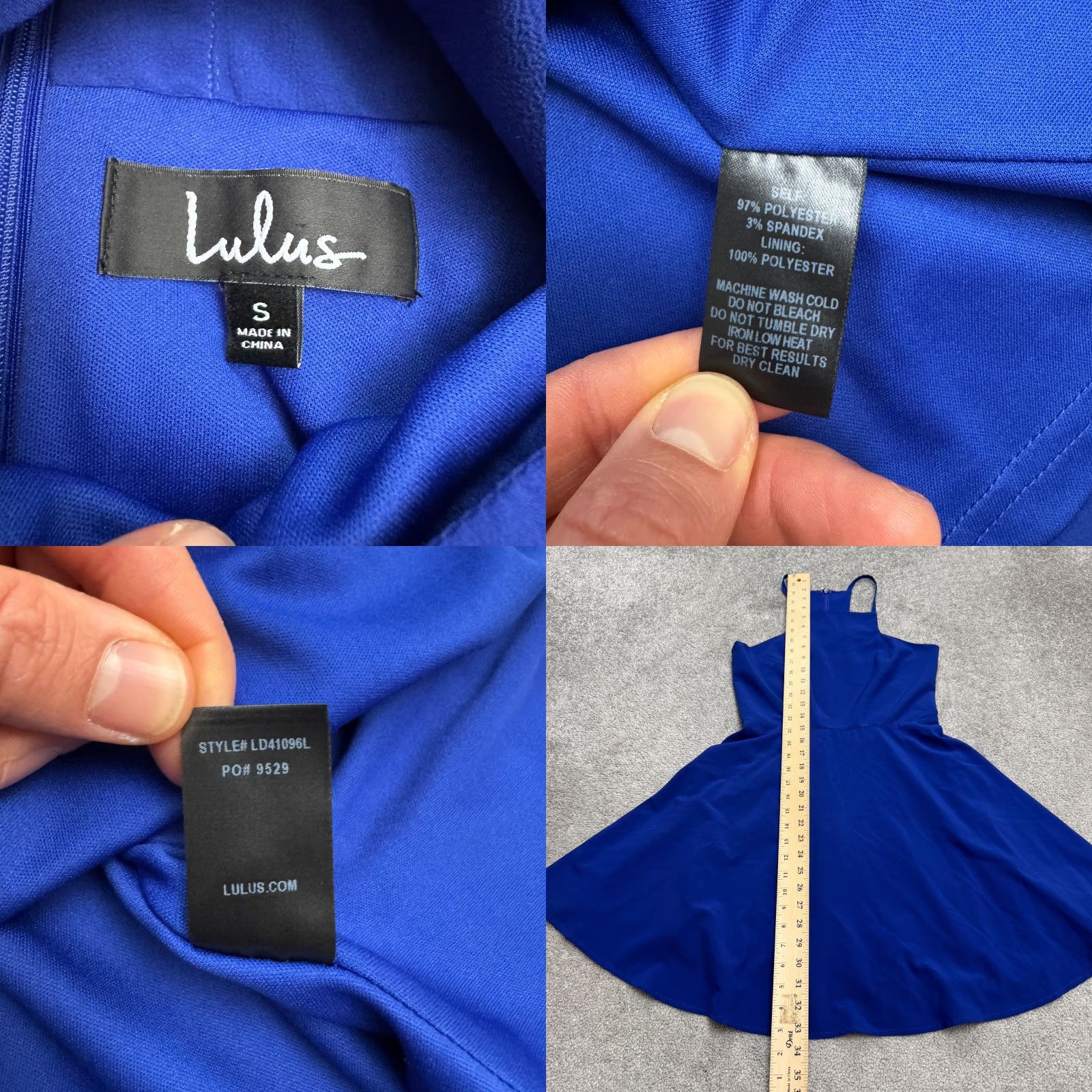 Lulus Lulus Dress Womens Sleeveless Halter A-Line Mini Skater Fit & Flare Royal Blue Size S / US 4 / IT 40 - 8 Thumbnail