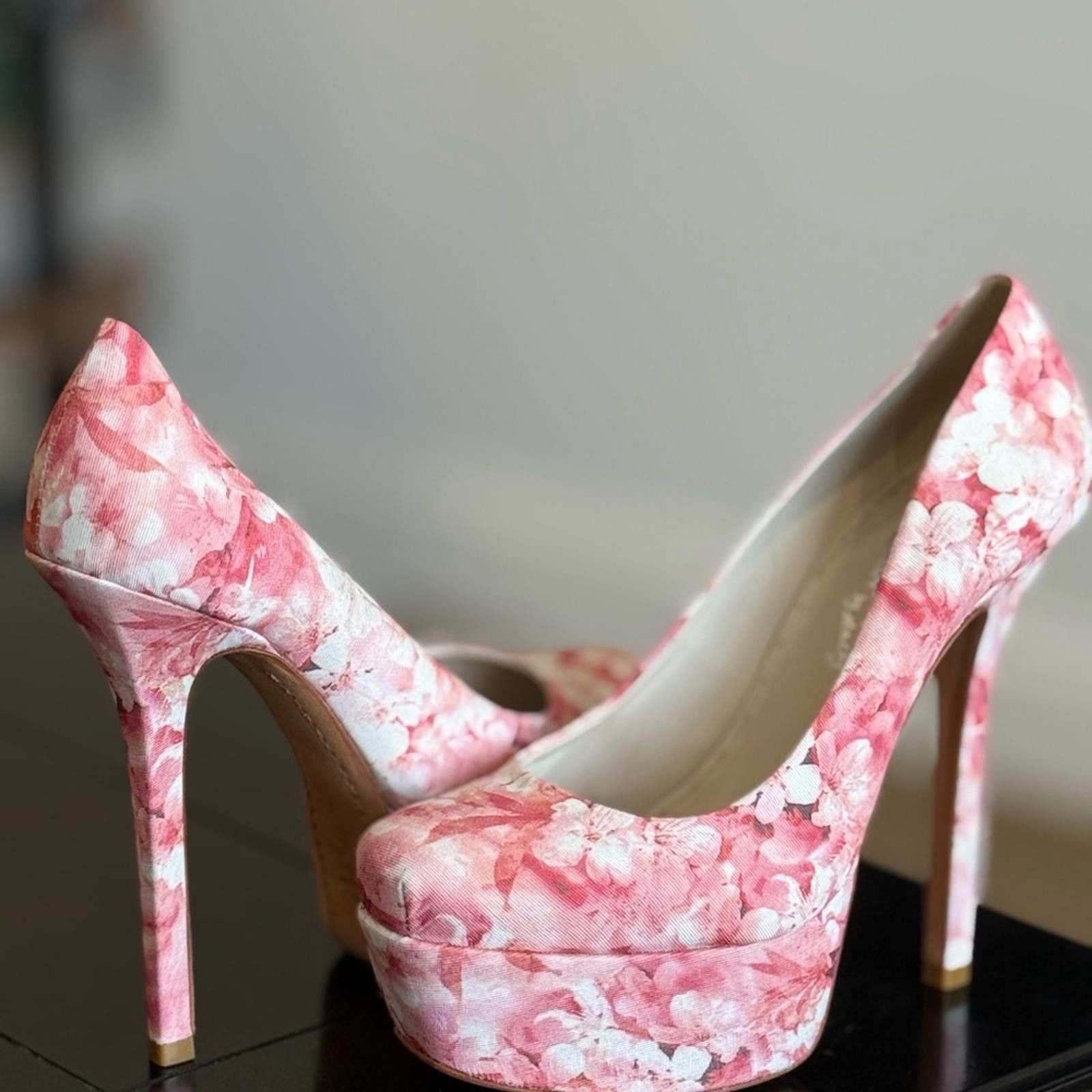 Other Alice + Olivia Pink Floral Heels Size US 8 / IT 38 - 2 Thumbnail