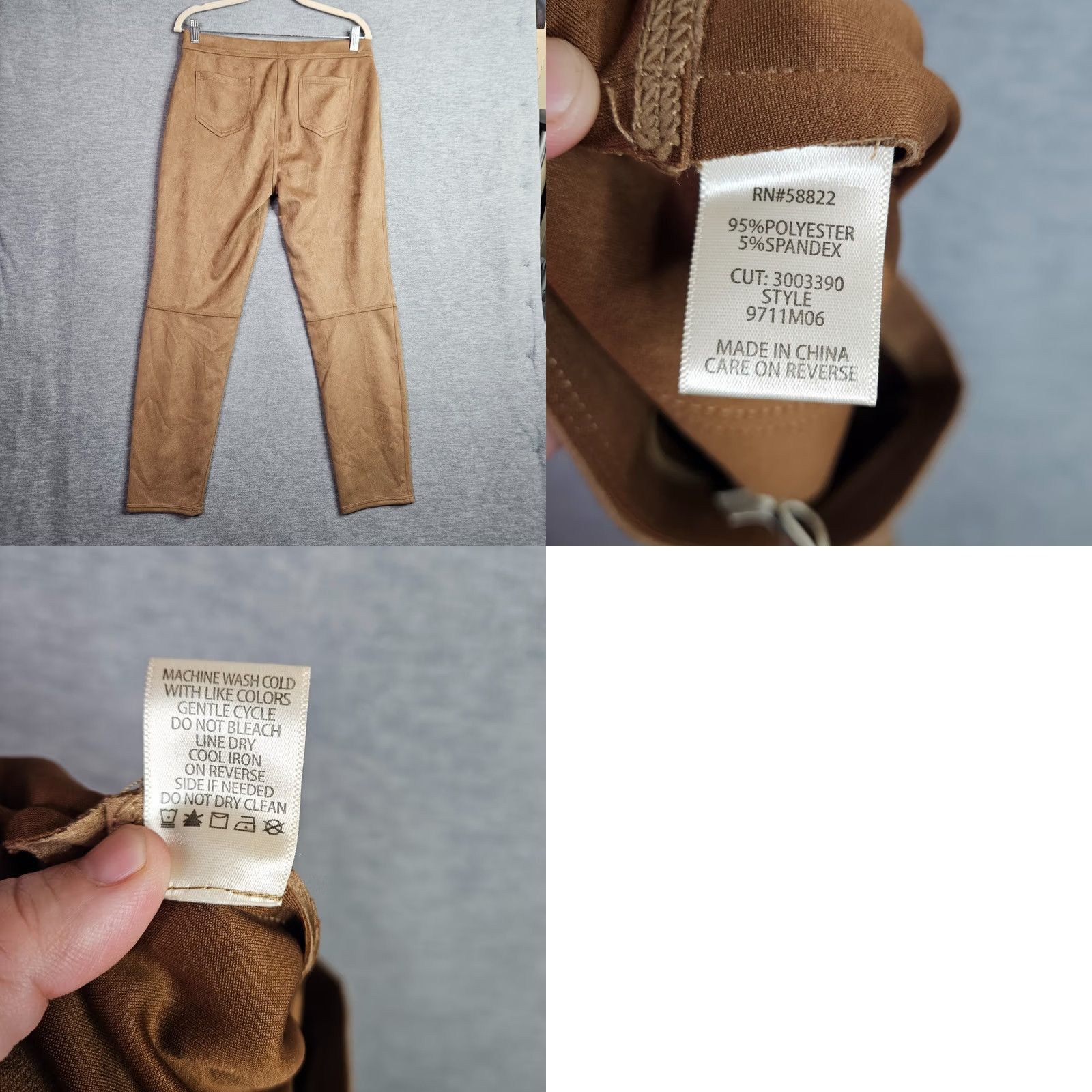 Vintage Max Studio Women’s Faux Suede Leggings Size XL Vicuna Camel NWT Size 40" / US 18 - 8 Thumbnail