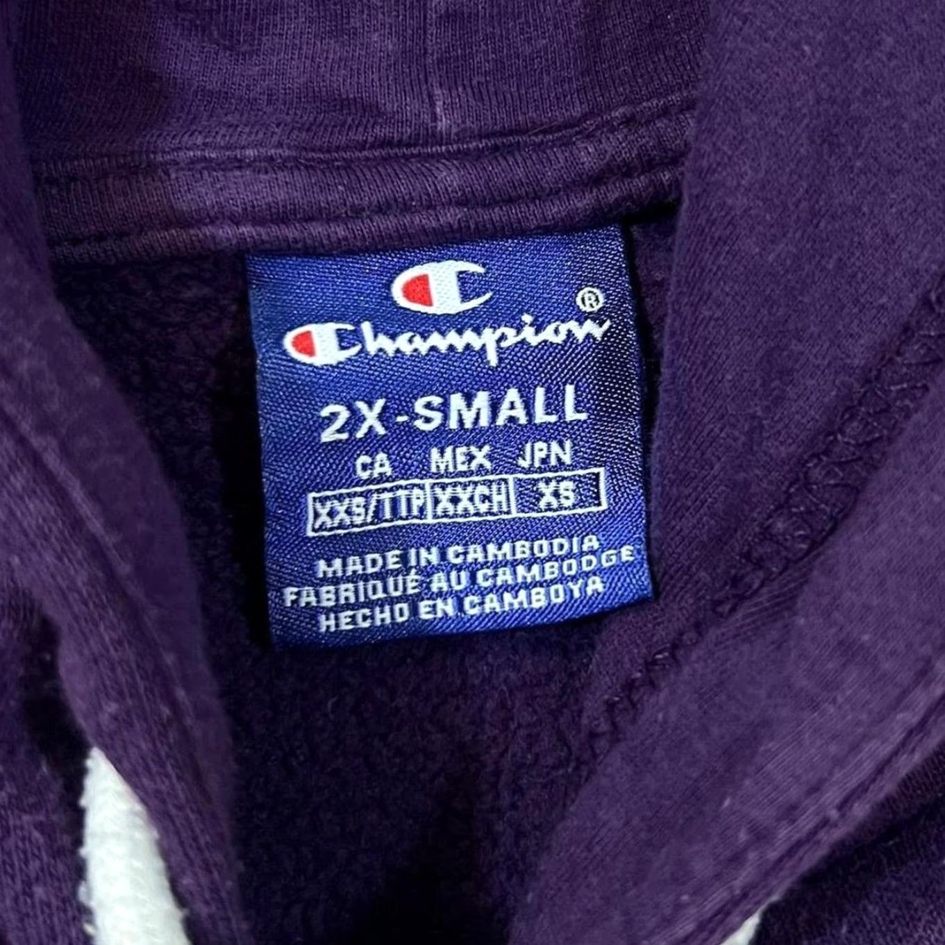 Champion Champion Classic Embroidered Purple Pullover Hoodie XXS Women's Small Hoodie Pullover Embroidered Spellout Logo Vintage? Size XXS / US 00 / IT 34 - 5 Thumbnail