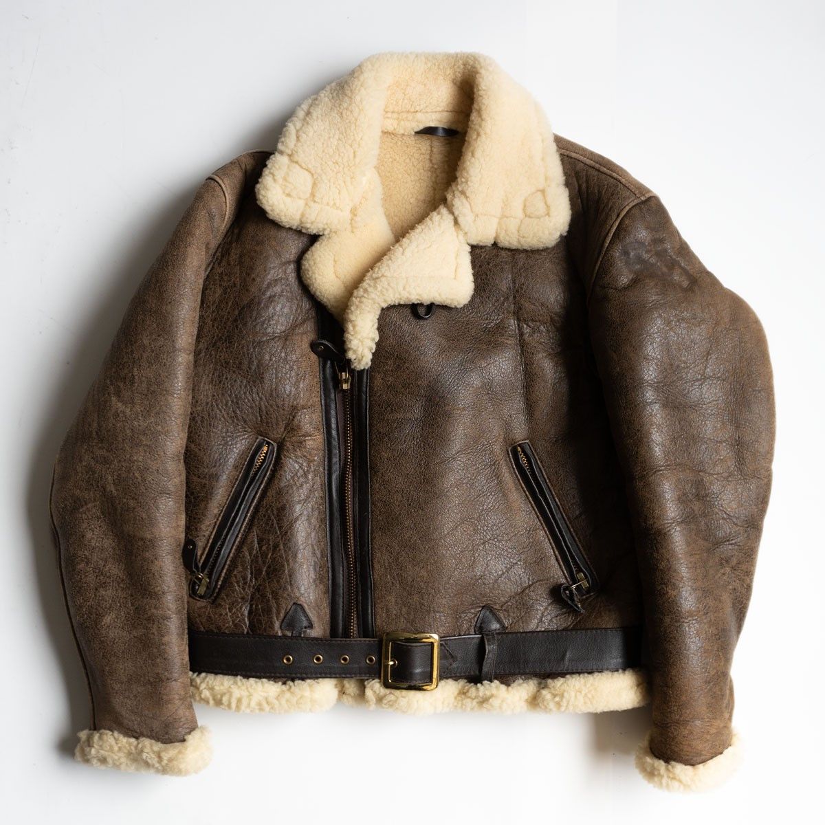 Schott Schott Shearling biker jacket Brown Size 40 Size US XXS / EU 40 - 1 Thumbnail