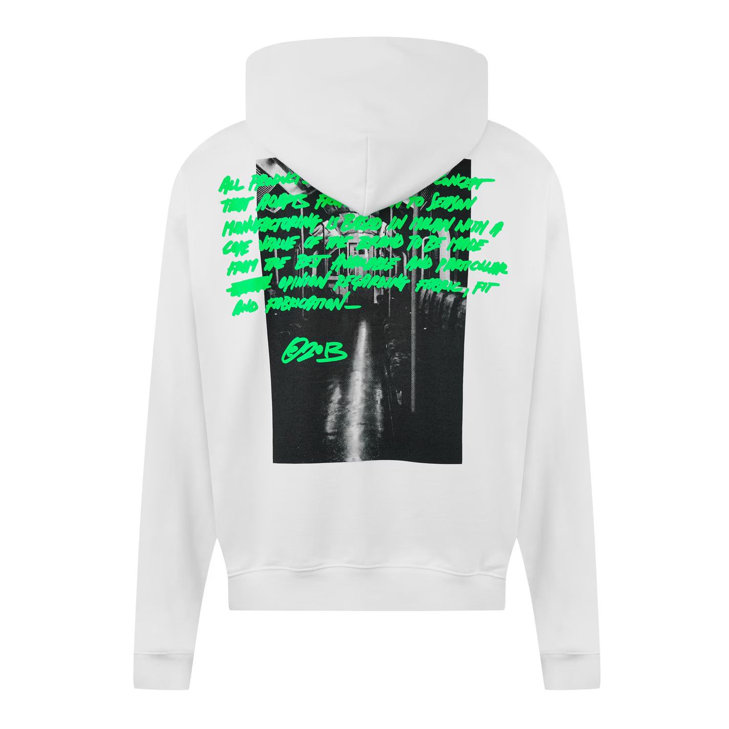 Off-White o1g2r1mq0226 Metro Type Hoodie In White Size US L / EU 52-54 / 3 - 2 Thumbnail