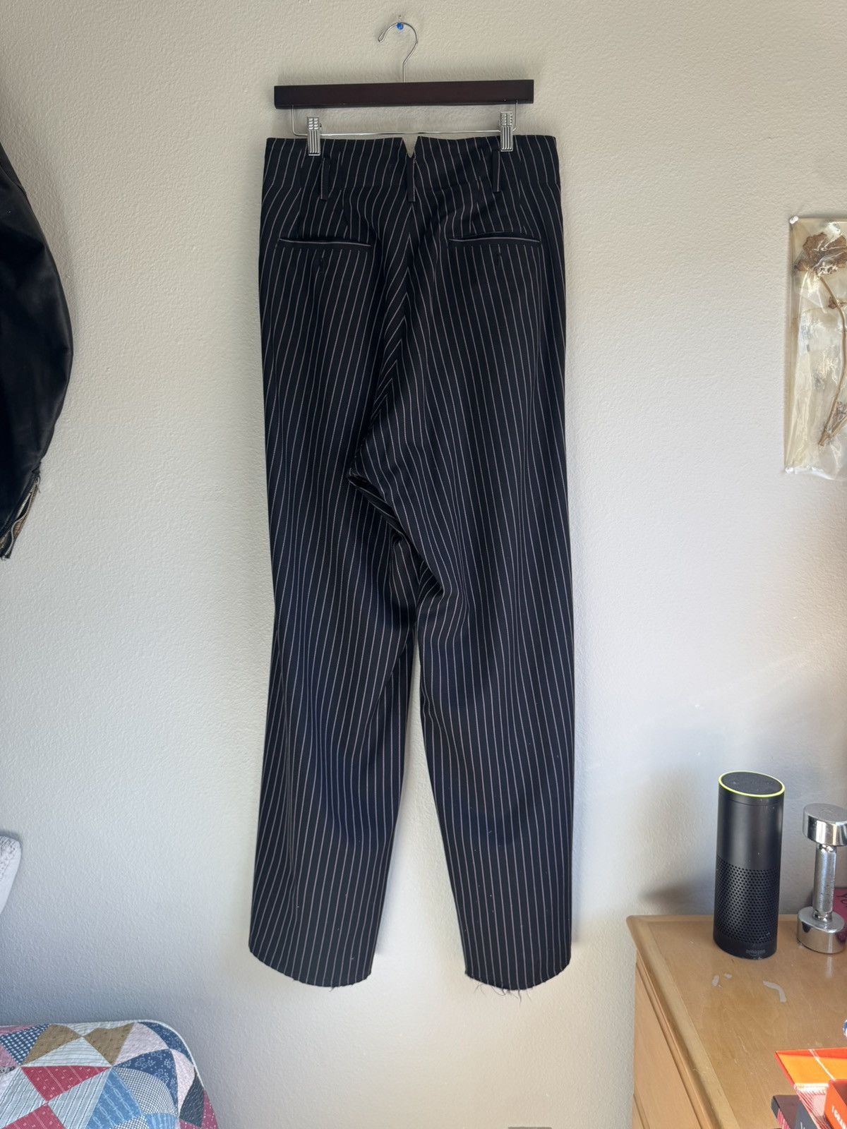 Sulvam SULVAM WIDE LEG PINSTRIPE TROUSER Size US 32 / EU 48 - 2 Thumbnail