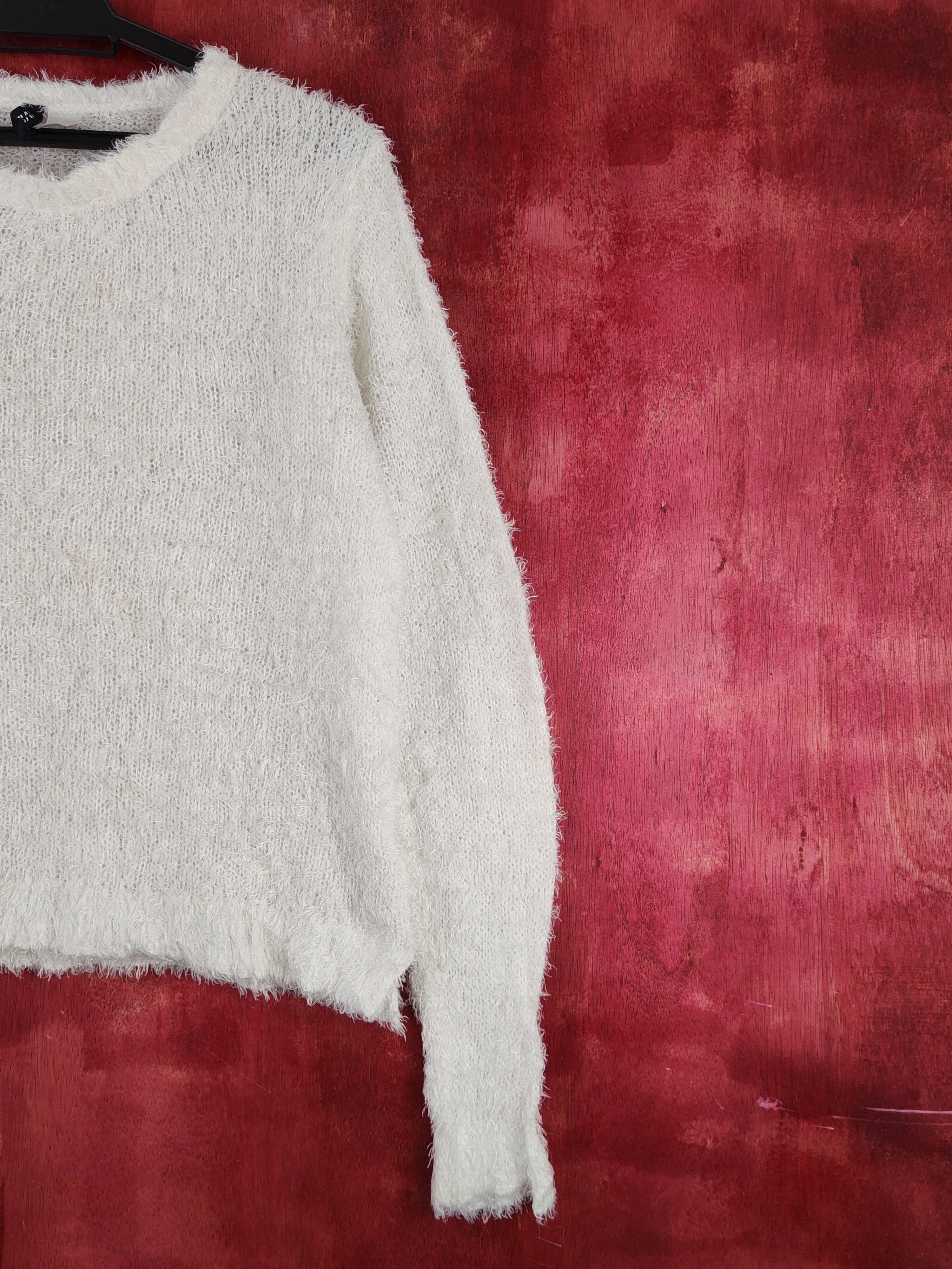 Divided × Homespun Knitwear × Japanese Brand Divided White Shag Shaggy Fur Mohair Knitwear #S2010 Size M / US 6-8 / IT 42-44 - 5 Thumbnail