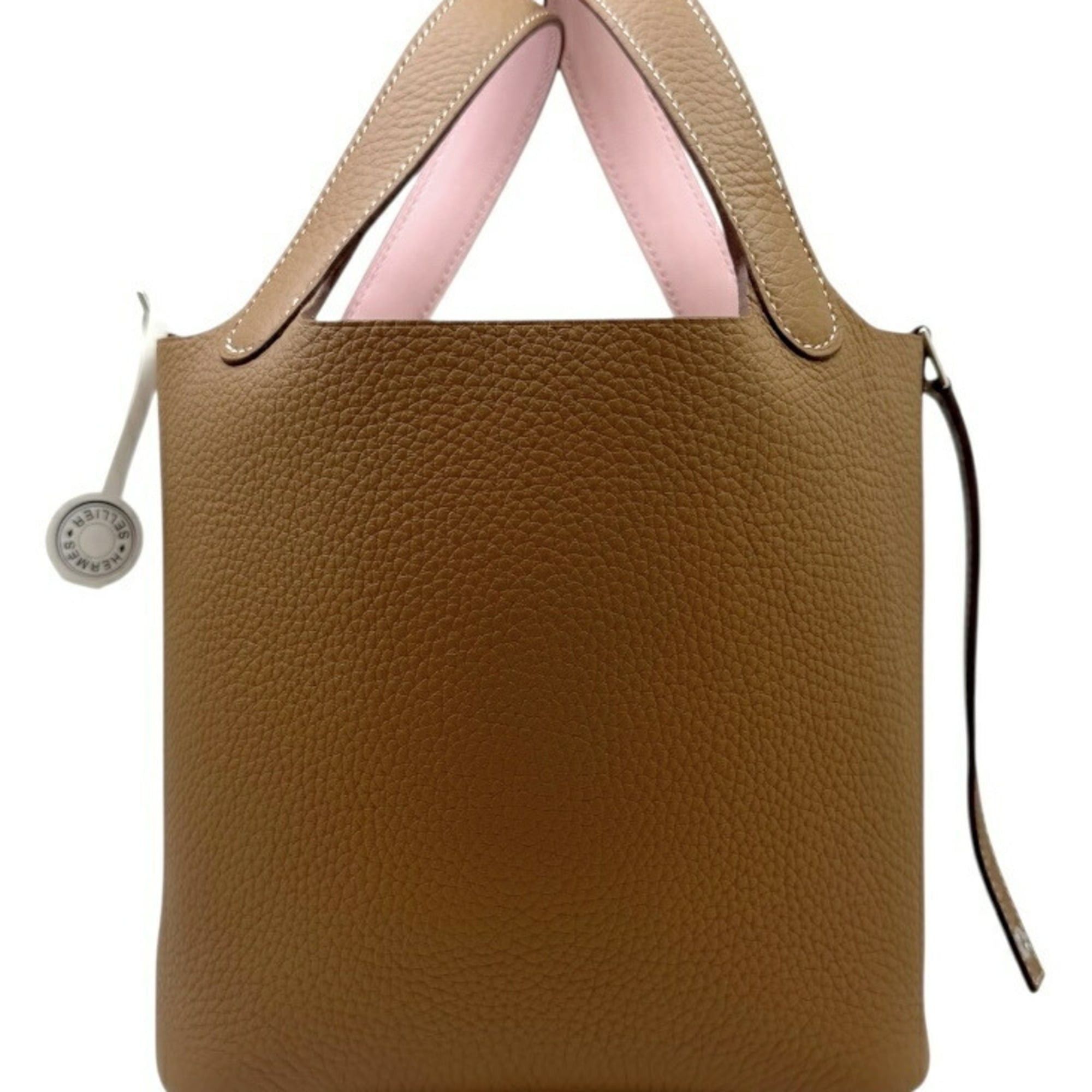 Hermes HERMES Picotin Lock PM Eclat Gold Rose Sakura Taurillon Clemence Handbag for Men and Women Size ONE SIZE - 1 Thumbnail