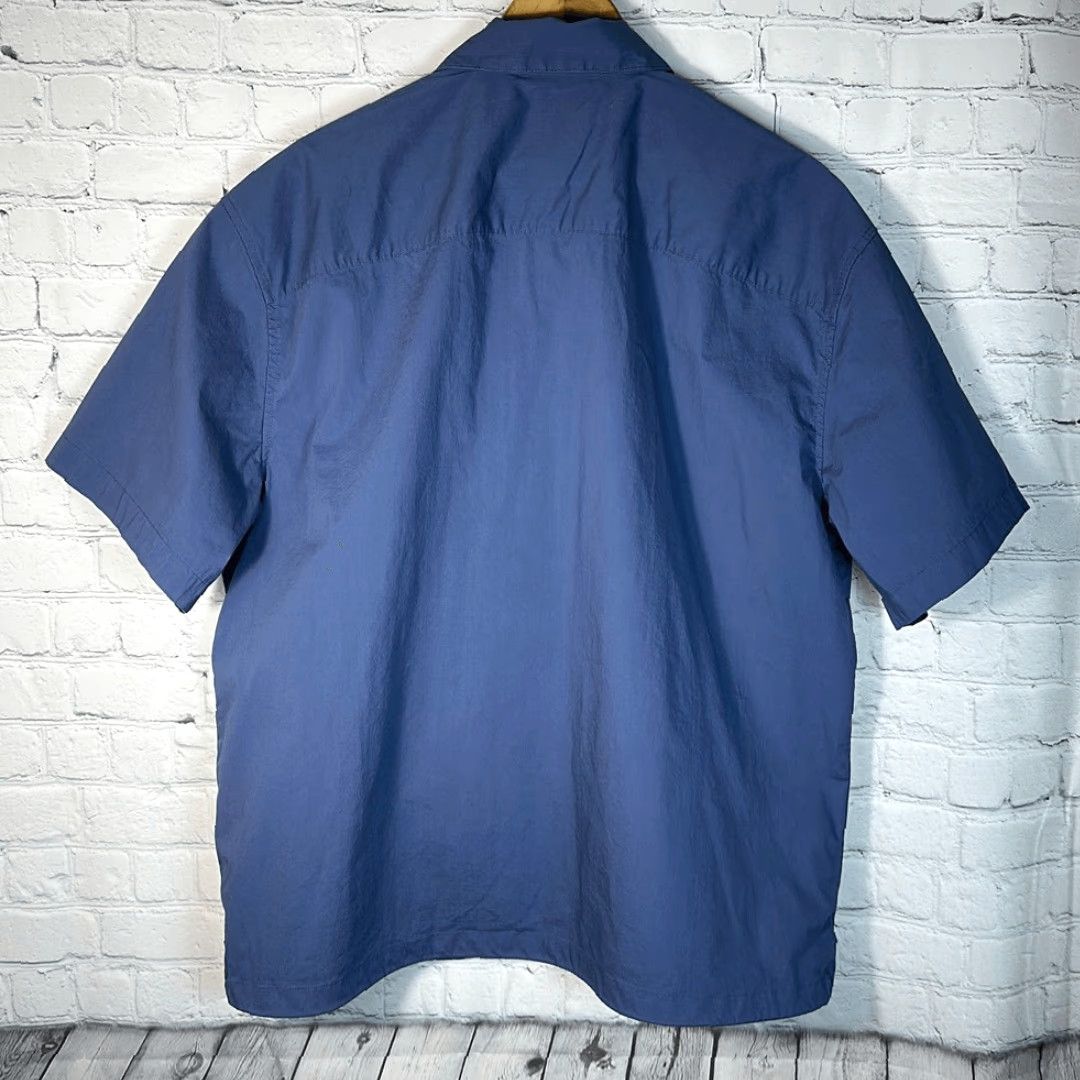 American Eagle Outfitters American Eagle Outfitters Shirt Men L Blue Camp Shacket Short Sleeve Snap Buttons Mens Size US L / EU 52-54 / 3 - 5 Thumbnail