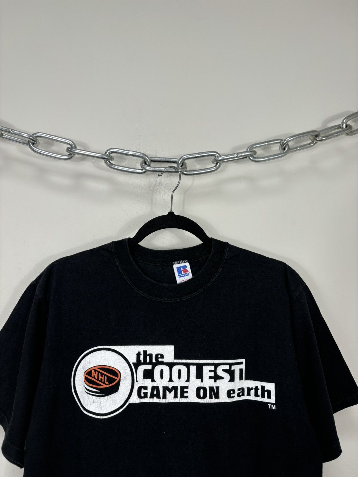 Russell Athletic Vintage 90s Russell Athletic USA Logo NHL Black T-Shirt Tee Size US L / EU 52-54 / 3 - 5 Thumbnail
