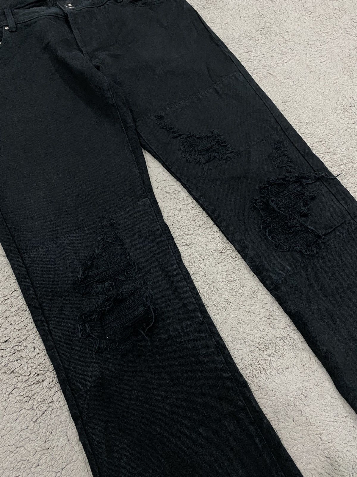 If Six Was Nine NEED GONE ‼️ No ID Black Flared Distressed like Tornado Mart Size US 33 - 6 Thumbnail