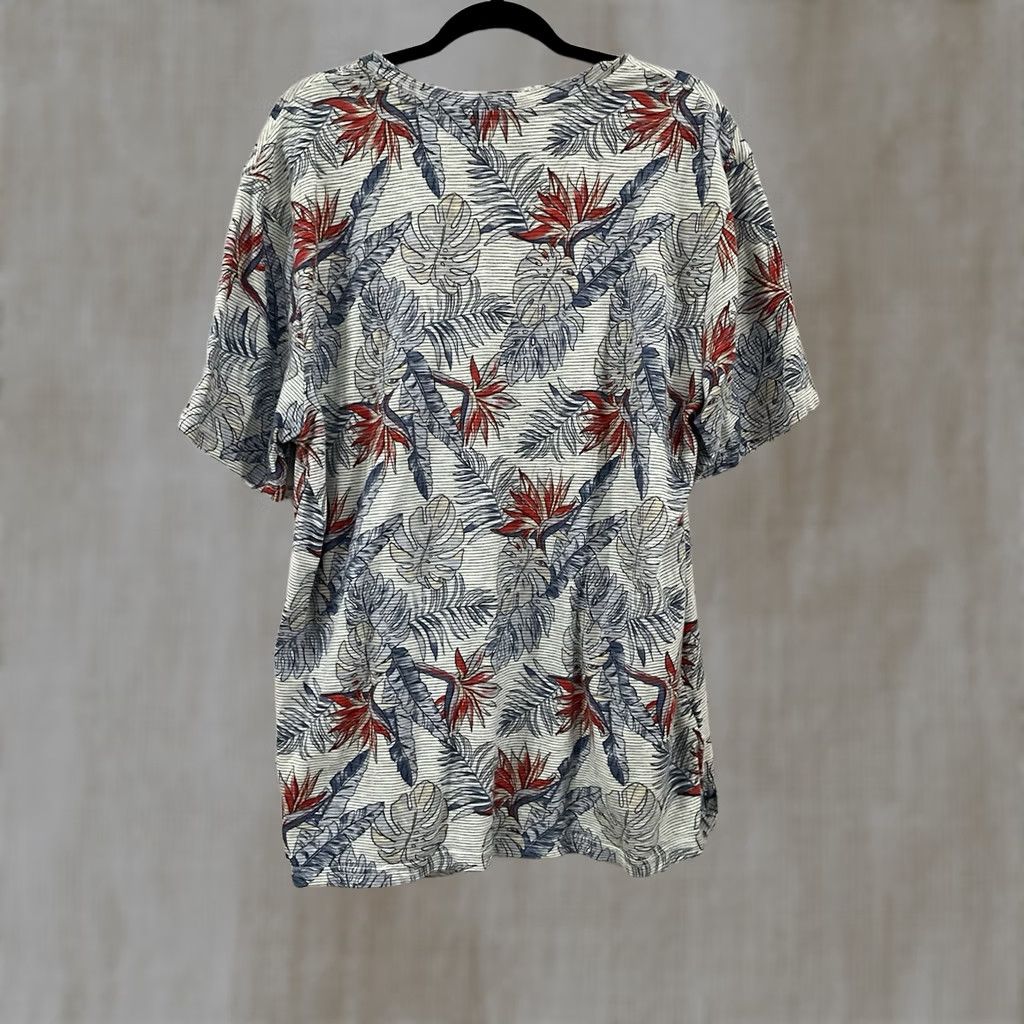 Tommy Bahama VINTAGE Tommy Bahama Men's Shirt Blue Floral Hawaiian Short Sleeve Button-Up Casual Travel Mens XL? Size US L / EU 52-54 / 3 - 1 Thumbnail