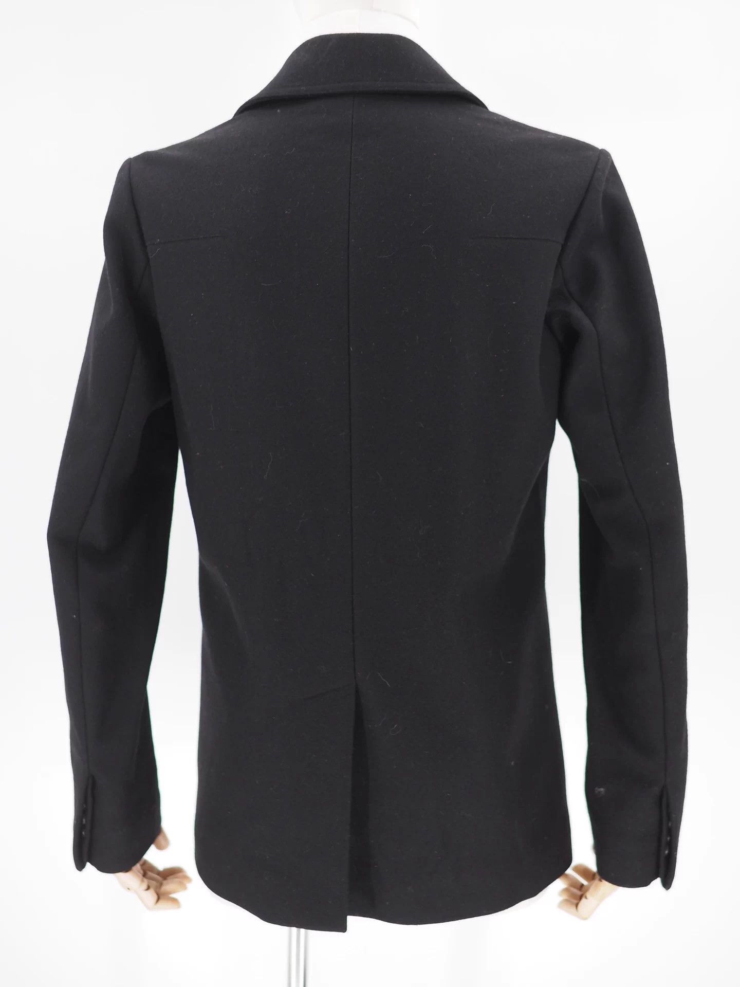 Dior DIOR Black Wool Blend Leather Trimmed Coat IT46 Size US S / EU 44-46 / 1 - 5 Thumbnail