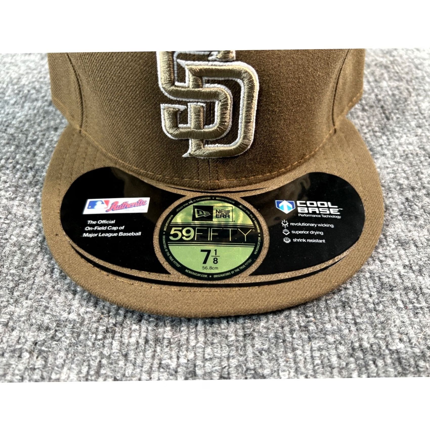 New Era New Era 59FIFTY Hat Mens 7 1/8 Brown San Diego Padres Authentic On-Field Cap Size ONE SIZE - 2 Thumbnail