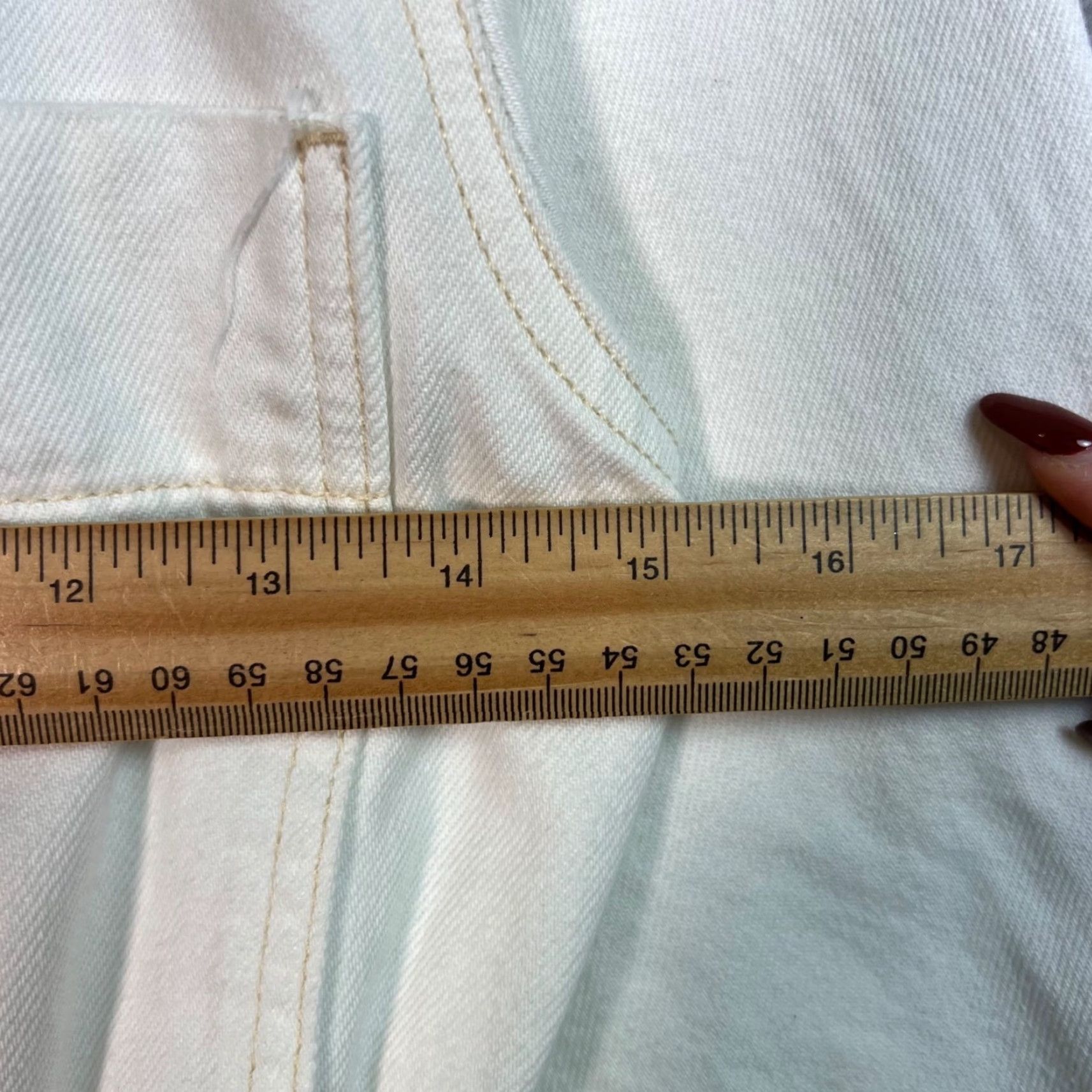 Mango Mango Jumpsuit Denim White 100% Cotton Elastic Waist Womens XS Regular Mature Size 26" / US 2 / IT 38 - 5 Thumbnail