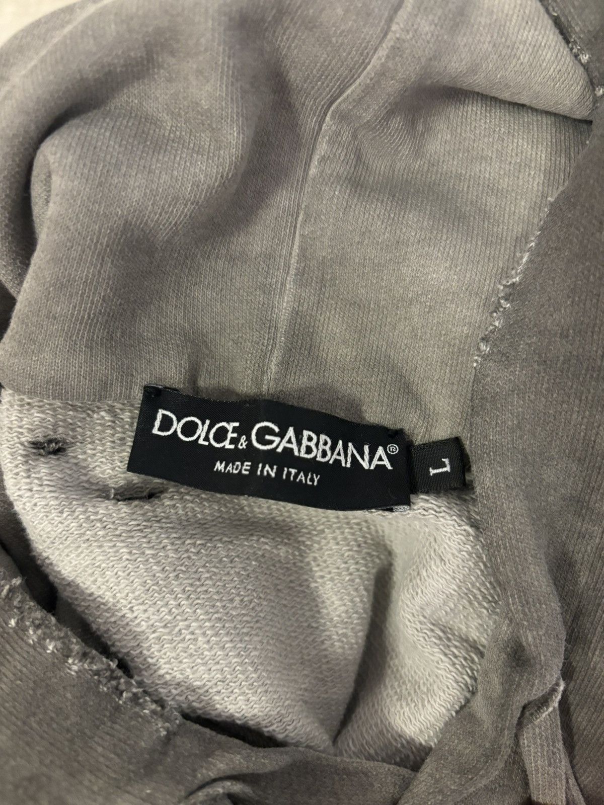 Dolce & Gabbana Dolce & Gabbana Distressed Hoodie Size US L / EU 52-54 / 3 - 3 Thumbnail