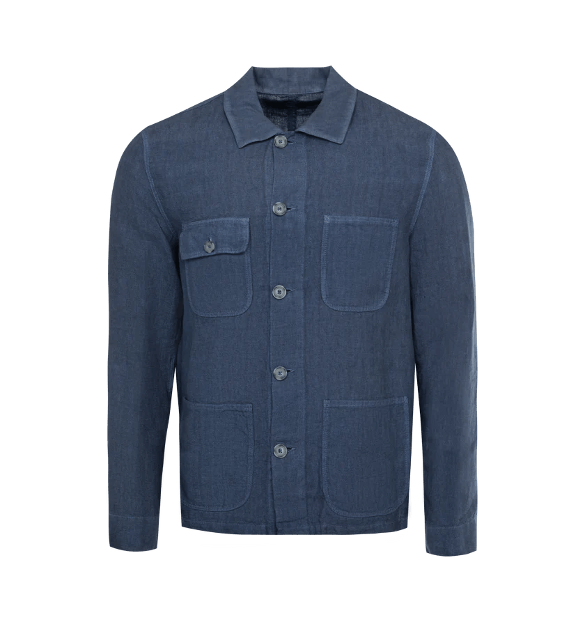 120% Lino o1h1sh11224 4 Pocket Jacket in Navy Blue Size US XL / EU 56 / 4 - 1 Thumbnail