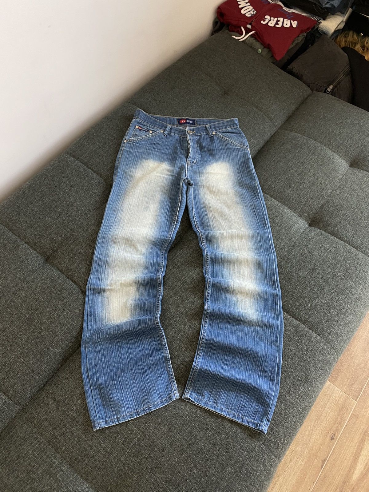 Diesel Vintage Flared Jeans Washed Faded Y2K Japanese Baggy