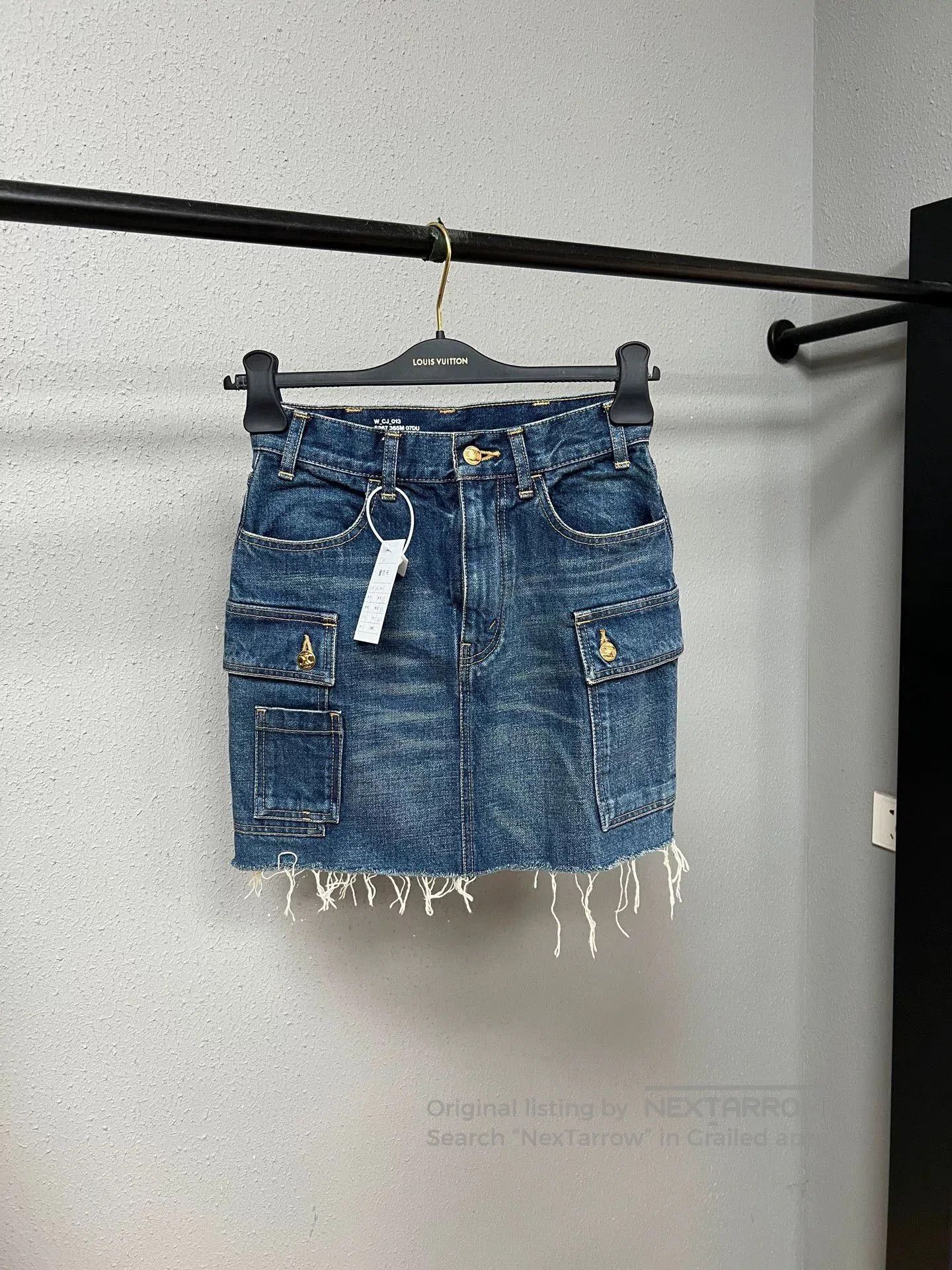 Celine Celine Gold Buckle Denim Shorts. Size 24" / US 00 / IT 34 - 1 Thumbnail