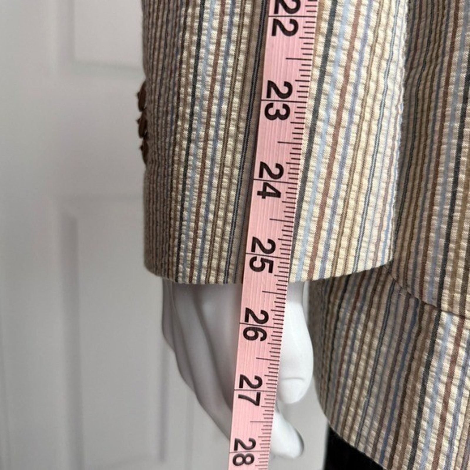 Johnston & Murphy Johnston Murphy Mens Striped Seersucker Blazer Jacket Size M Size 38R - 7 Thumbnail