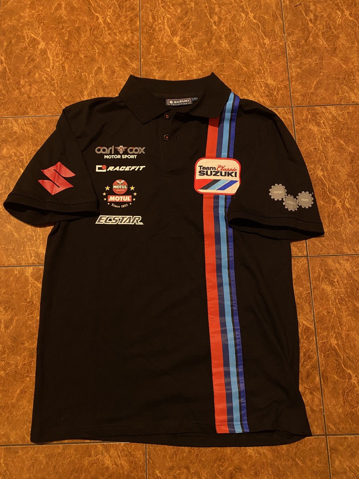 Japanese Brand Team Classic Suzuki Racing Moto Mens Polo Shirt y2k Size US L / EU 52-54 / 3 - 1 Thumbnail