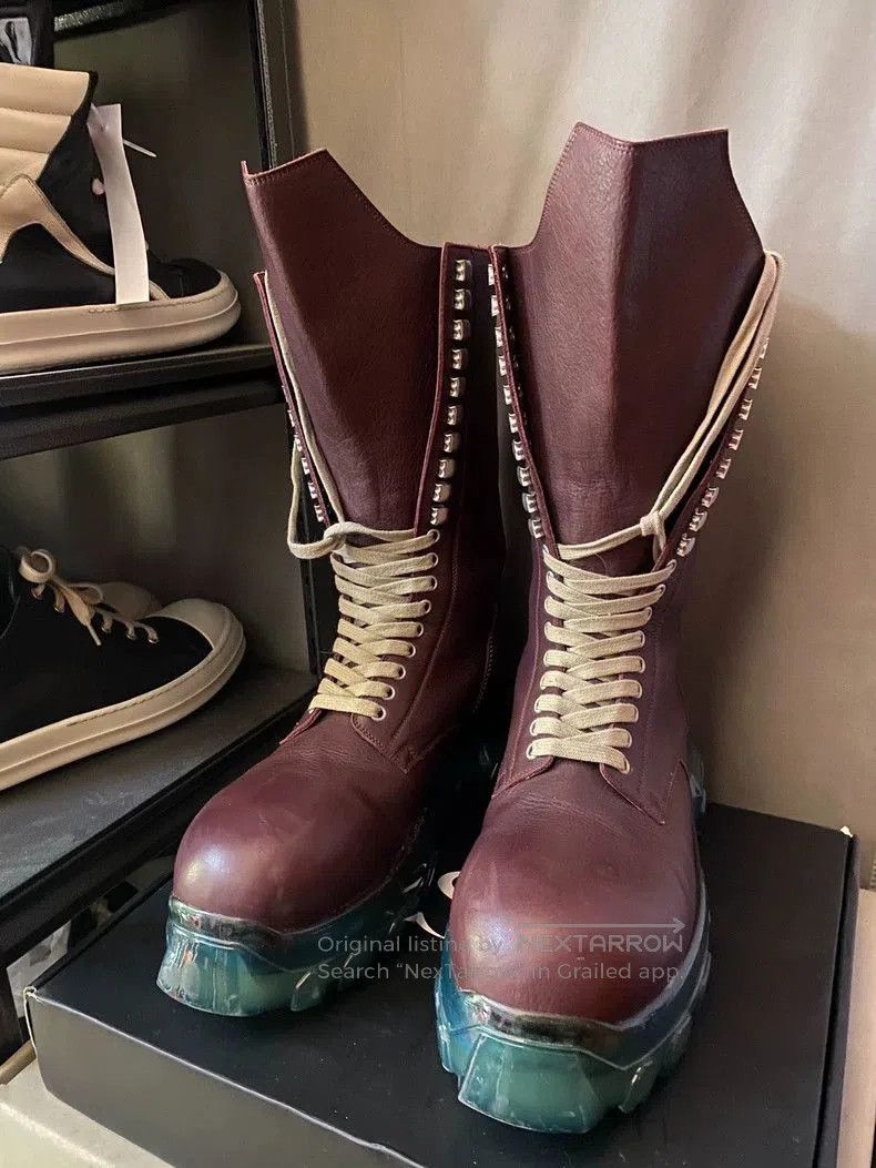 Rick Owens Rick Owens Bozo Red Octopus Sole Boots. Size US 10.5 / EU 43-44 - 2 Thumbnail