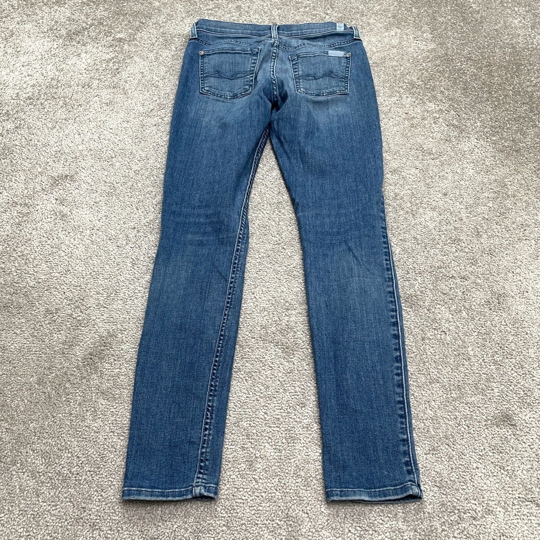 7 For All Mankind VINTAGE 7 For All Mankind Gwenevere Skinny Jeans Women 26 Blue Low Rise Distressed Stretch Denim Size 26" / US 2 / IT 38 - 2 Thumbnail