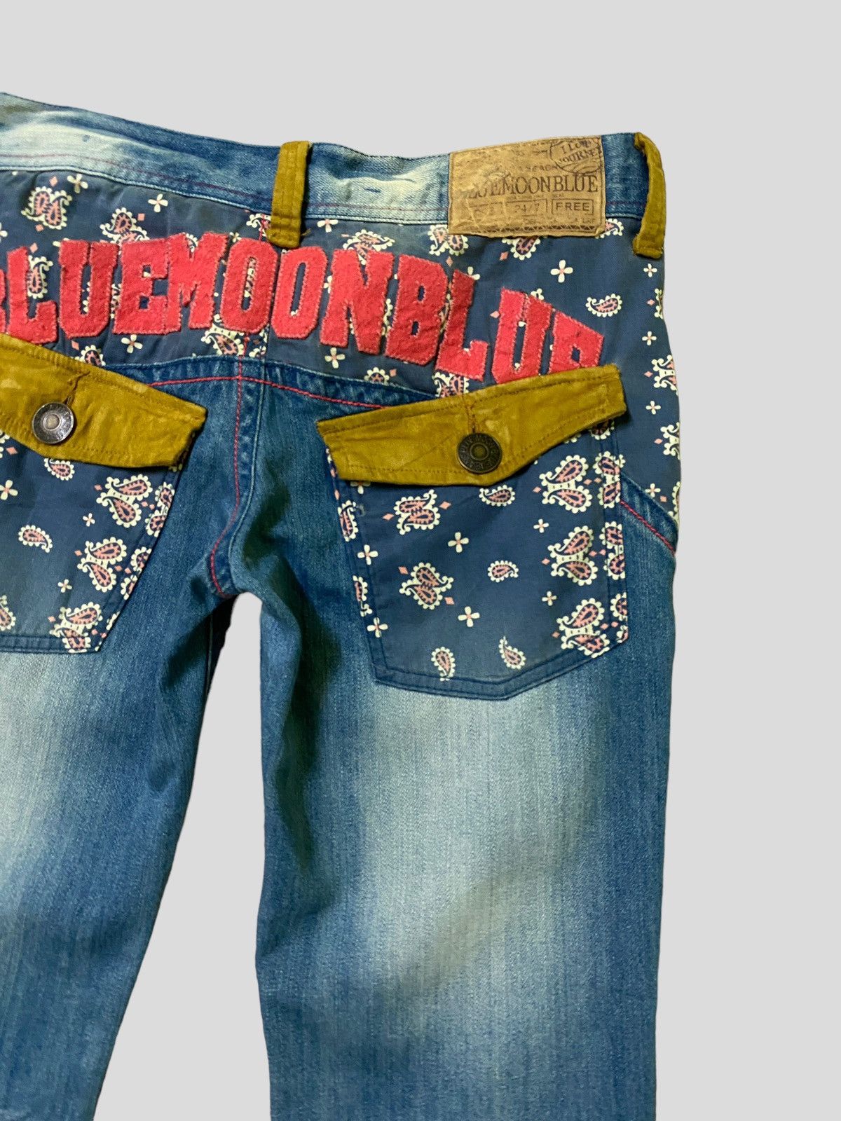Designer × Japanese Brand × Vintage Vintage Blue Moon Blue Patches Low Rise Denim Size US 30 / EU 46 - 11 Thumbnail