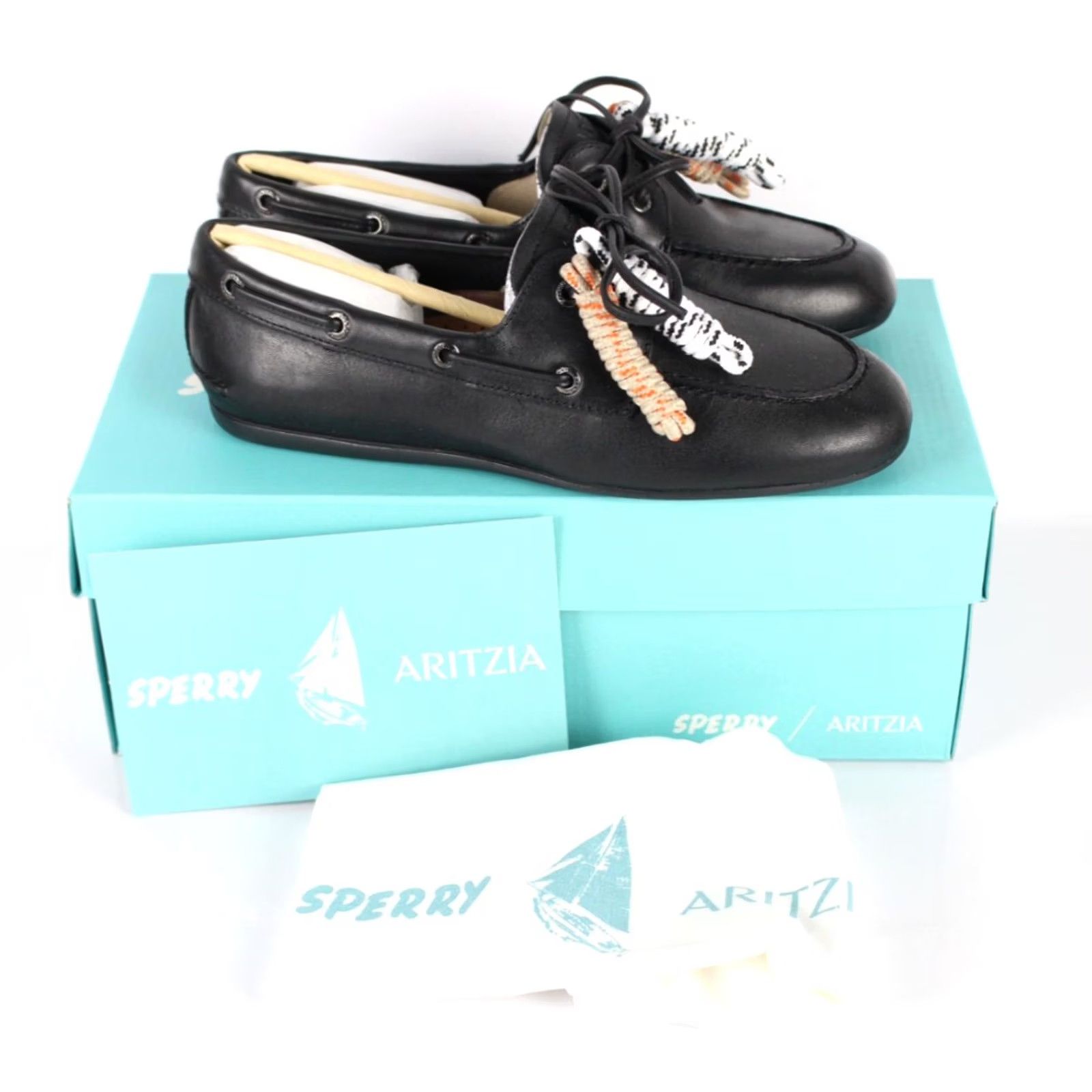 Sperry Sperry Top Sider Aritzia Women's Slim Boat Shoes ATZ Size 6 Black Leather Boat Shoe Women Slim ATZ 6 Black Leather Size M / US 6-8 / IT 42-44 - 2 Thumbnail