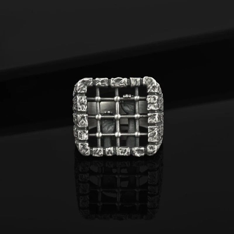 Jewelry × Vintage Punk 3D Prison Ring A prisoner Movie Anel Fashion Gothic Size ONE SIZE - 3 Thumbnail