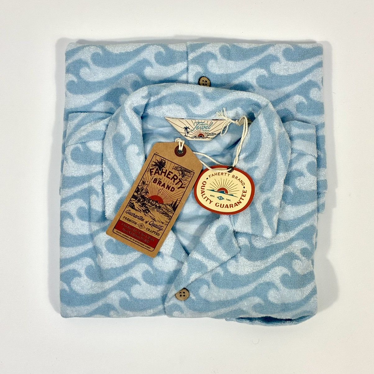 Faherty Faherty Cabana Towel Terry Surf Shirt Endless Peaks Blue M Size US M / EU 48-50 / 2 - 11 Thumbnail