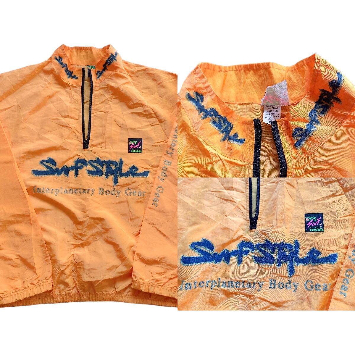 Other SURF STYLE 90s neon orange Interplanetary 1/2 pullover vtg Size US XL / EU 56 / 4 - 1 Thumbnail
