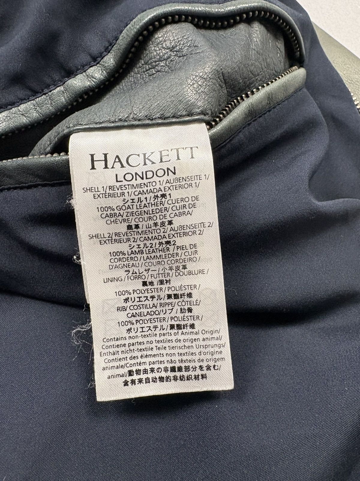 Hackett Hackett London Two-Tone Goat & Lamb Leather Bomber Jacket L Size US L / EU 52-54 / 3 - 19 Thumbnail